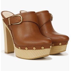 VERONICA BEARD Womens Brown 2" Woodgrain Platform Alek Slip On Clogs Shoes 6.5